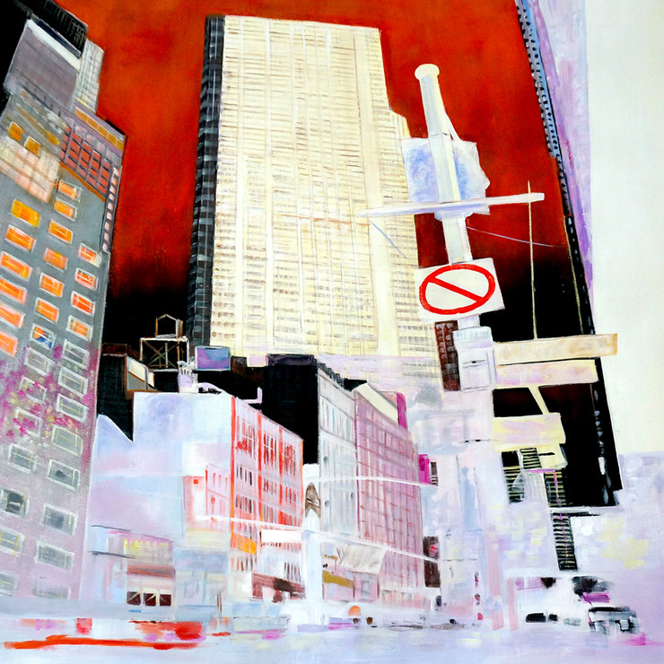 landscape, cityscape,city painting, painting of city, buildings, building painting, road, white building