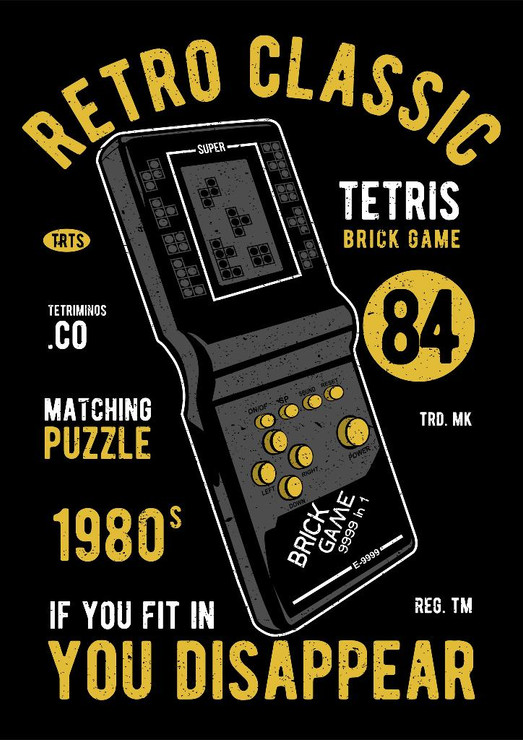 Tetris Brick Games (PRT_3323) - Canvas Art Print - 21in X 29in