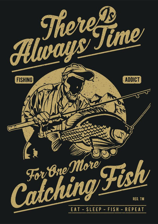 One More Catching Fish (PRT_3284) - Canvas Art Print - 21in X 29in