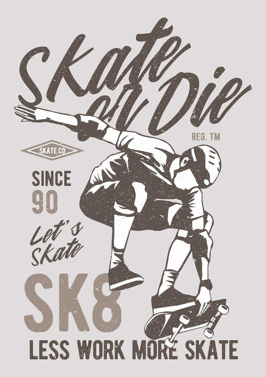 Skate Or Die (PRT_3306) - Canvas Art Print - 21in X 29in