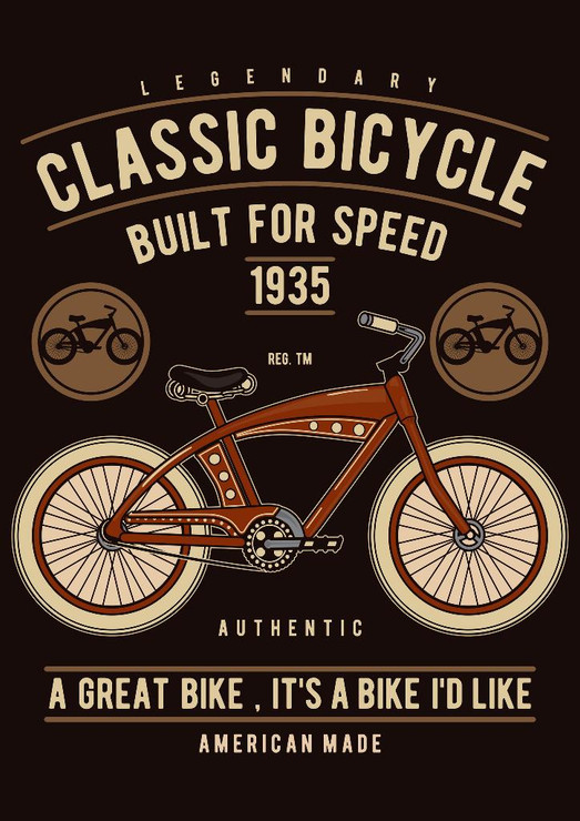 Classic Bicycle (PRT_3448) - Canvas Art Print - 21in X 29in