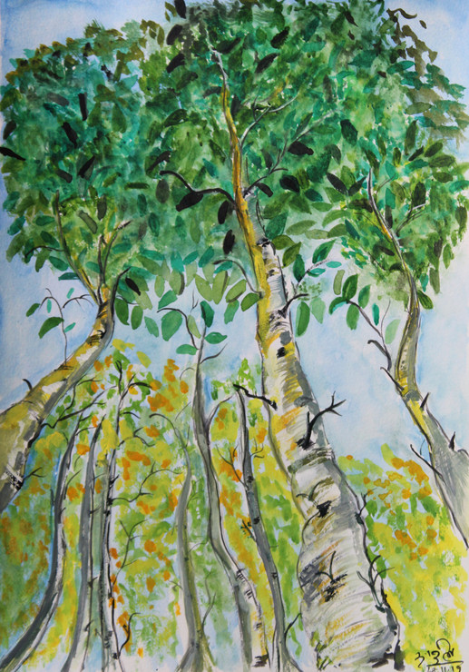 Aiming High (ART_7723_51441) - Handpainted Art Painting - 12in X 17in