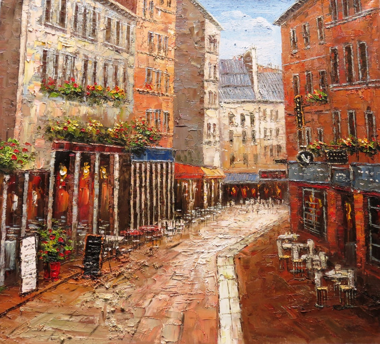 Venice 6 - 36in x 32in,RTCSB_21_3632,36in  x 32in,landscape,scenary,Nature, Ship,Blueish Water,vience,potrait,Oil Colors,Canvas,Community Artists Group,Museum Quality - 100% Handpainted