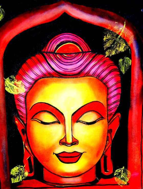 Bodhi 1 (ART_667_21670) - Handpainted Art Painting - 22in X 24in