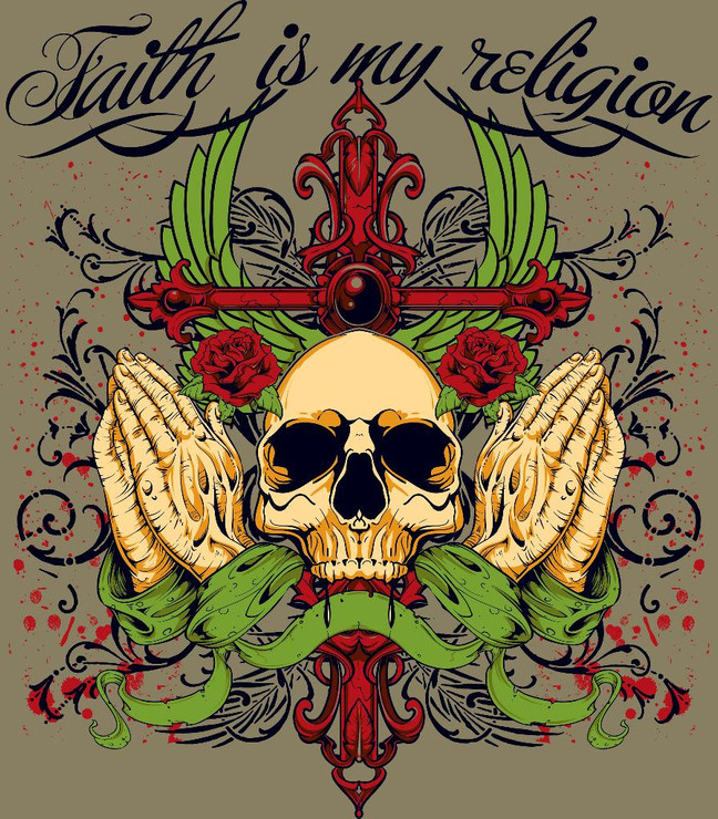 Faith Is My Religion (PRT_3693) - Canvas Art Print - 26in X 30in