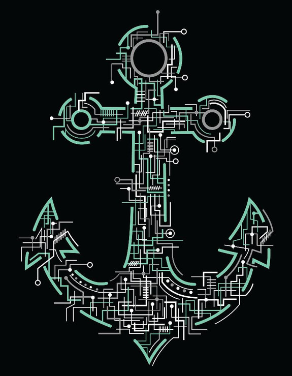 Electric Anchor (PRT_3906) - Canvas Art Print - 23in X 29in