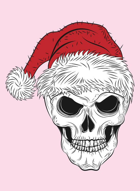 Skull Santa (PRT_4047) - Canvas Art Print - 18in X 24in