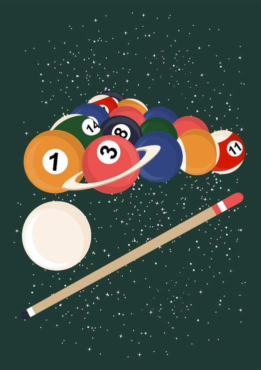 Billiard Space (PRT_4192) - Canvas Art Print - 21in X 29in