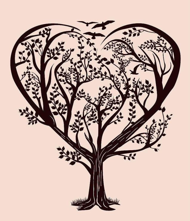 Heart Tree (PRT_4236) - Canvas Art Print - 21in X 24in