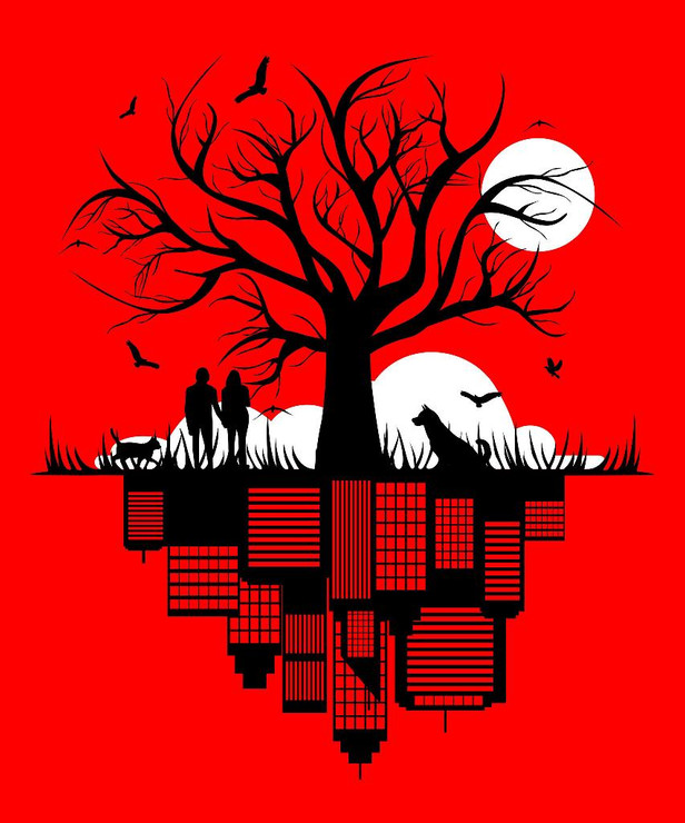 Tree City (PRT_4274) - Canvas Art Print - 21in X 25in