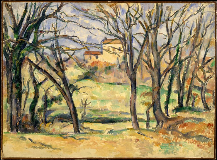 Trees And Houses Near The Jas De Bouffan by Paul Cezanne
(PRT_4401) - Canvas Art Print - 22in X 17in
