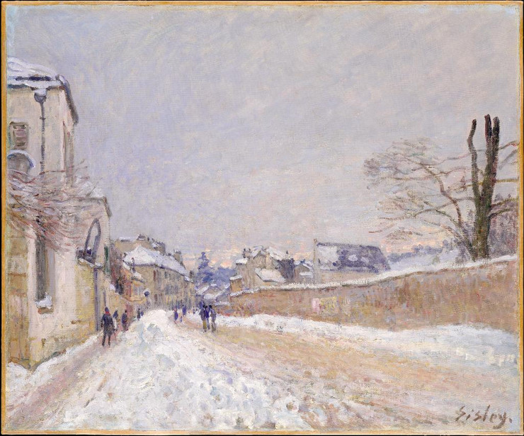 Rue Eug√®ne Moussoir At Moret Winter by Alfred Sisley
(PRT_4453) - Canvas Art Print - 22in X 19in