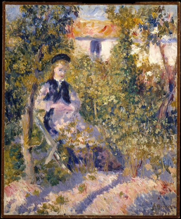 Nini In The Garden  by Auguste Renoir
(PRT_4466) - Canvas Art Print - 19in X 22in