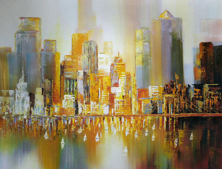 City behind river,Big City,Metro Life