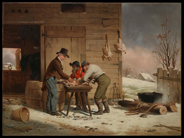 Preparing For Christmas (Plucking Turkeys)
(PRT_4536) - Canvas Art Print - 23in X 18in