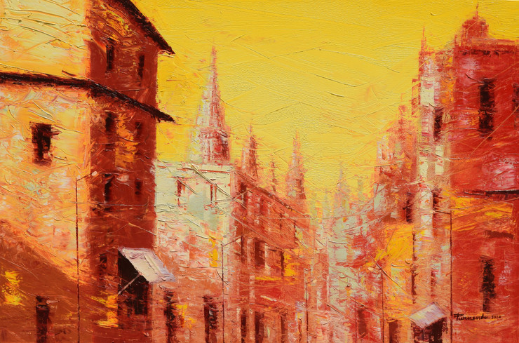 First Light (ART_7774_52372) - Handpainted Art Painting - 36in X 24in