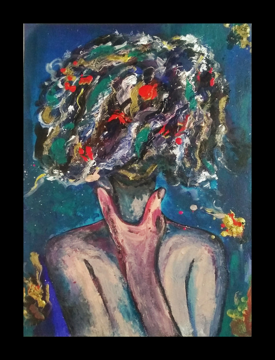 Messy Mind (ART_5690_52112) - Handpainted Art Painting - 11in X 15in