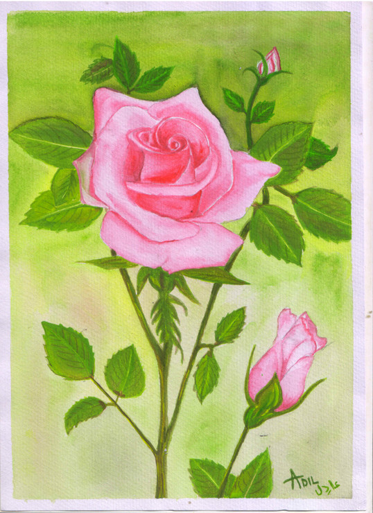 Pink (ART_7746_52031) - Handpainted Art Painting - 8in X 12in