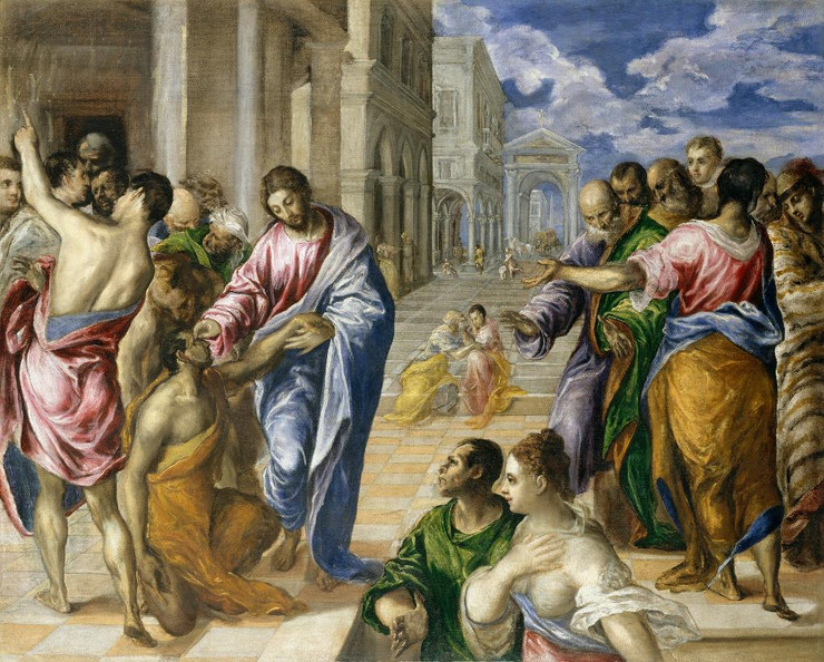 Christ Healing The Blind by El Greco
(PRT_4558) - Canvas Art Print - 22in X 18in