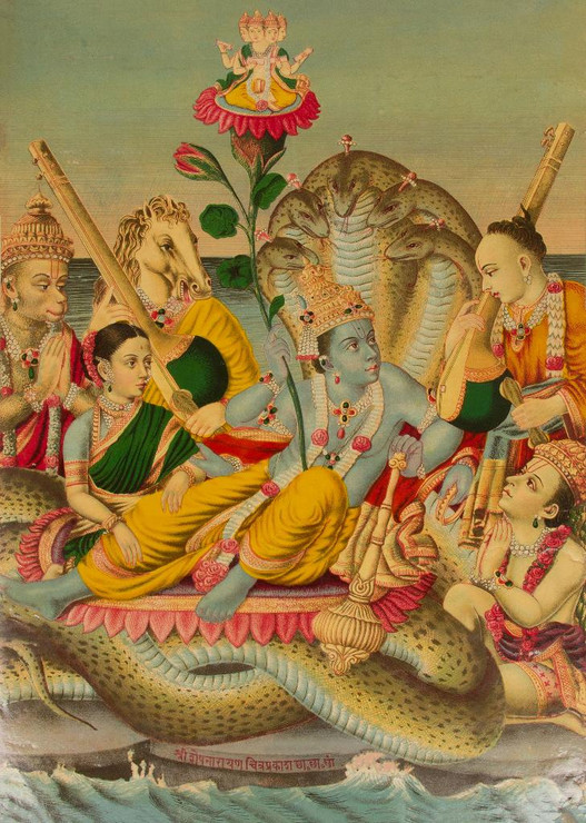 Shri Sheshanarayana, Vishnu Narayana On Shesha
(PRT_4681) - Canvas Art Print - 17in X 24in