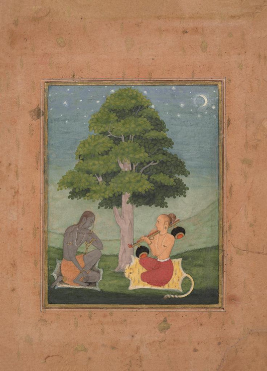 Kedar Ragini- Folio From A Ragamala Series (Garland Of Musical Modes) by Ruknuddin
(PRT_4660) - Canvas Art Print - 17in X 23in