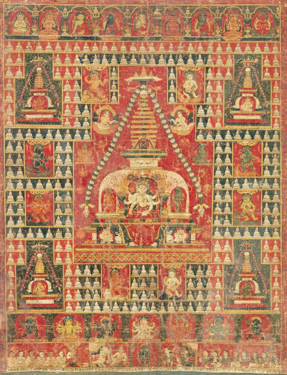 Ushnishavijaya Enthroned In The Womb Of A Stupa
(PRT_4689) - Canvas Art Print - 19in X 24in