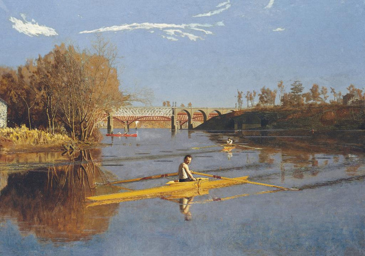 The Champion Single Sculls (Max Schmitt In A Single Scull) by Thomas Eakins 
(PRT_4763) - Canvas Art Print - 22in X 15in