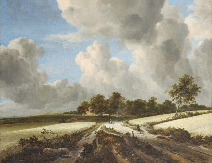 Wheat Fields by Jacob van Ruisdael 
(PRT_4783) - Canvas Art Print - 22in X 17in