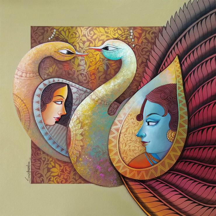 Enchant 10 (ART_3298_52543) - Handpainted Art Painting - 36in X 36in