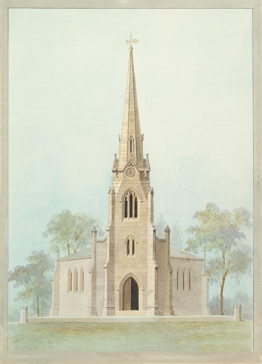 Church Of The Holy Apostles, New York City by and architect-Alexander Jackson Davis 
(PRT_4877) - Canvas Art Print - 16in X 23in