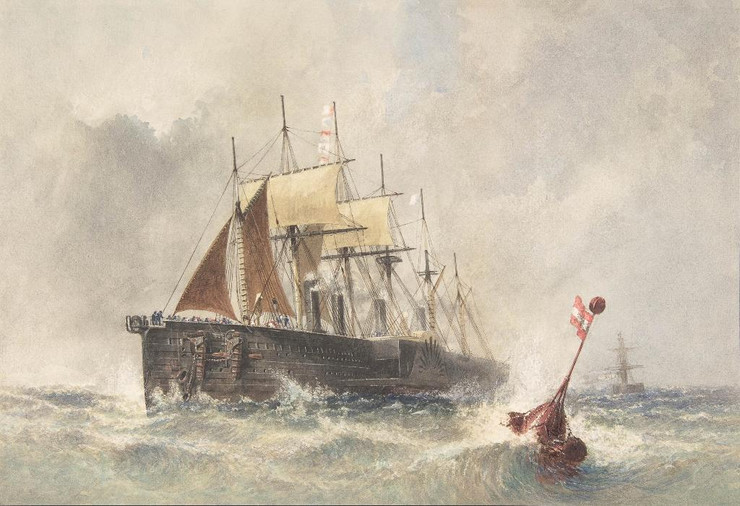 Launching The Buoy From The Bow Of The Great Eastern On August 8th, 1865 by Robert Charles Dudley
(PRT_4900) - Canvas Art Print - 22in X 15in