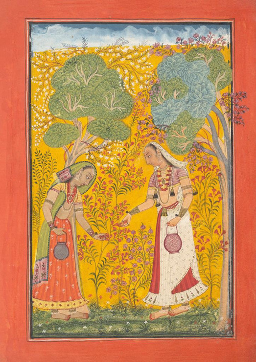 Vasanti Ragini, Page From A Ragamala Series
(PRT_4920) - Canvas Art Print - 16in X 23in