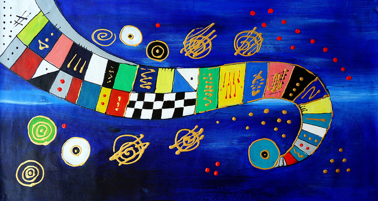 abstract, abstract painting, multi color abstract, spread color, mixed colors, blue abstract,, texture, planets, roller coaster