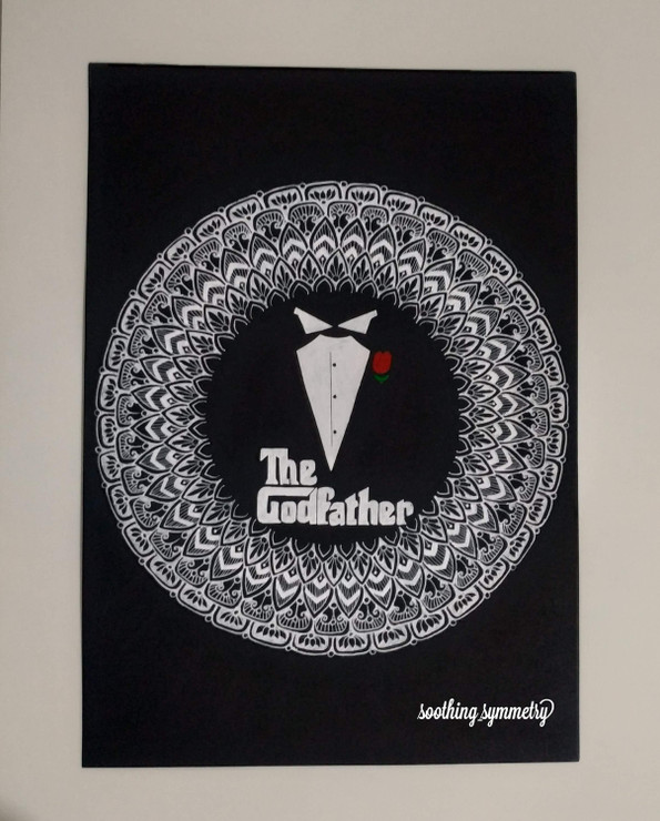 The Godfather (ART_7662_52005) - Handpainted Art Painting - 8in X 12in