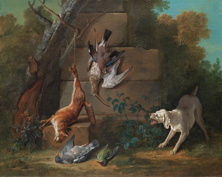 Dog Guarding Dead Game by Jean-Baptiste Oudry
(PRT_4947) - Canvas Art Print - 22in X 18in