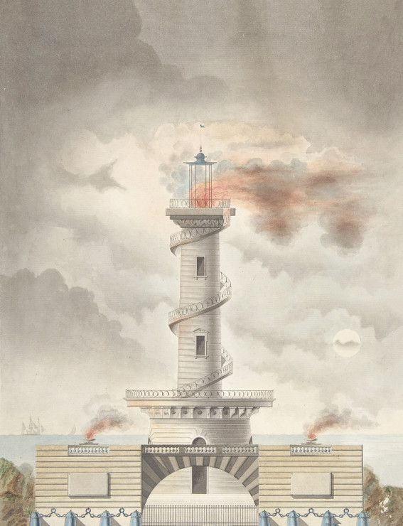 Design For A Lighthouse (Margate?)  by Debenne
(PRT_5036) - Canvas Art Print - 15in X 20in