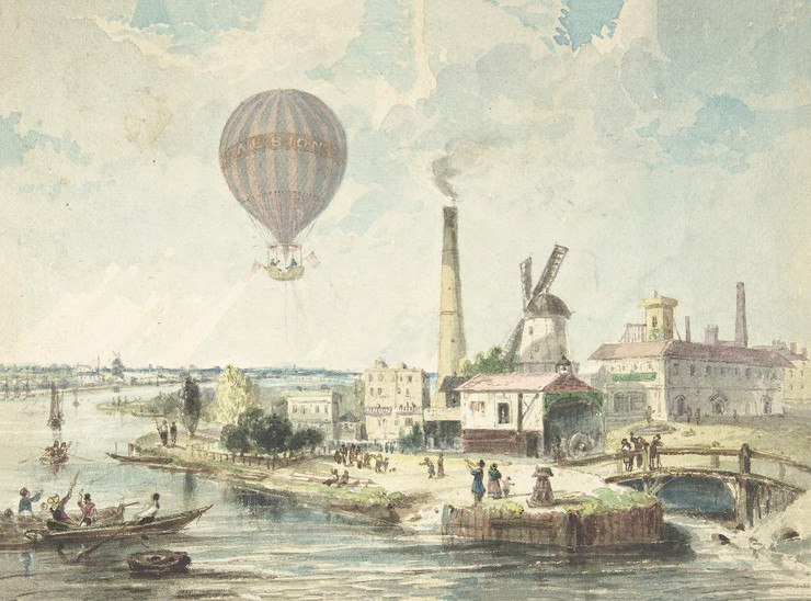 Mr Green In The Albion Balloon, Having Ascended From Vauxhall Gardens, August 12,1842
(PRT_5101) - Canvas Art Print - 21in X 15in