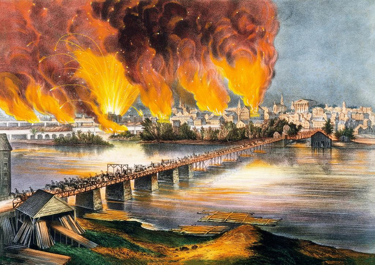 The Fall Of Richmond
(PRT_5187) - Canvas Art Print - 22in X 16in