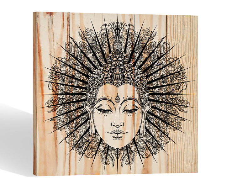 Pinewood Budha Artwork 82 - 15in x 15in