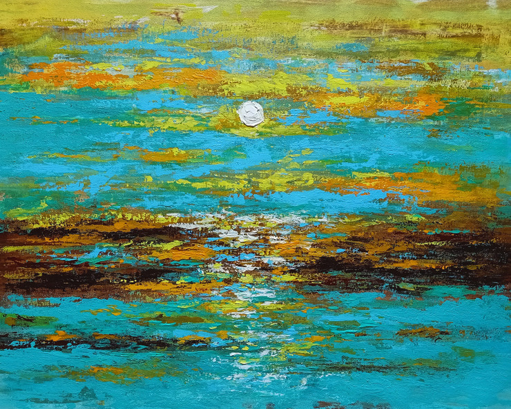 CALM (ART_837_53166) - Handpainted Art Painting - 24in X 18in