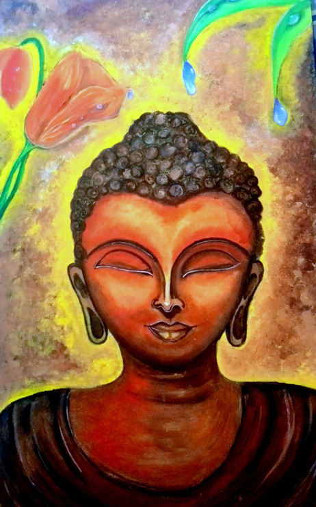 buddha , gautam buddha, brown buddha, buddha with flower, lotus, buddha with lotus