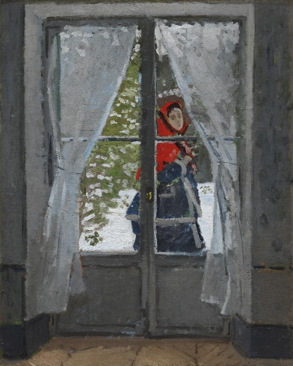 The Red Kerchief (1868‚Äì1873)  by  Claude Monet
(PRT_5292) - Canvas Art Print - 28in X 35in