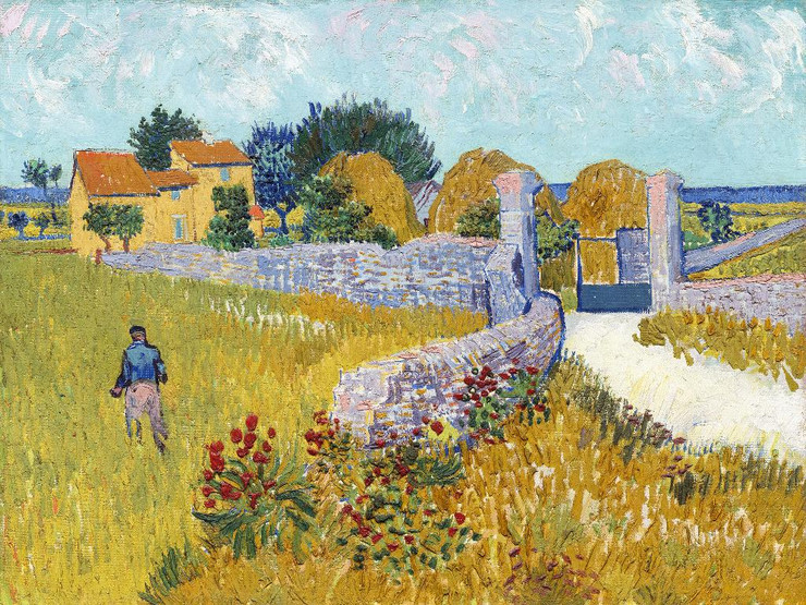 Farmhouse In Provence (1888) by Vincent Van Gogh
(PRT_5374) - Canvas Art Print - 23in X 17in