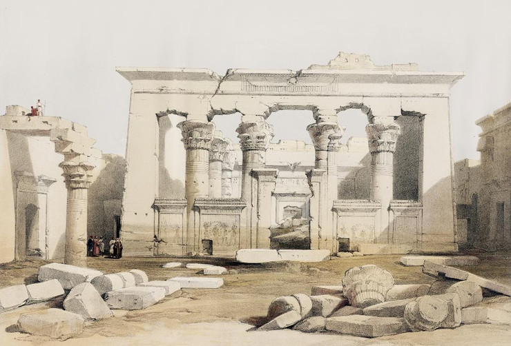 Portico Of The Temple Of Kalabshi by David Roberts
(PRT_5481) - Canvas Art Print - 29in X 20in