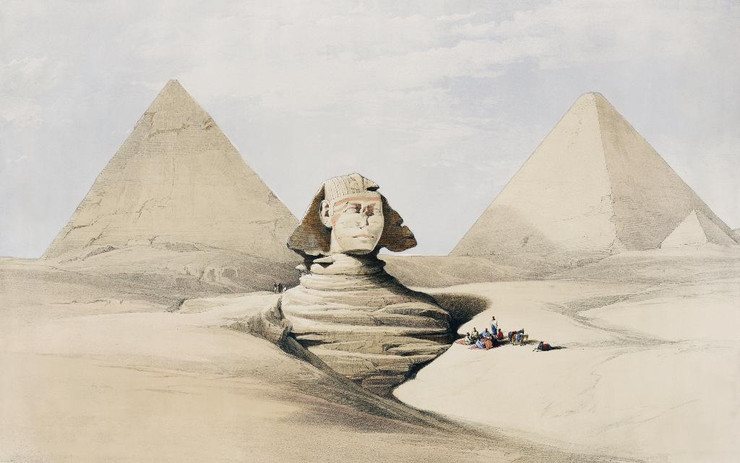 The Great Sphinx Pyramids Of Gizeh (Giza) by David Roberts
(PRT_5488) - Canvas Art Print - 30in X 19in