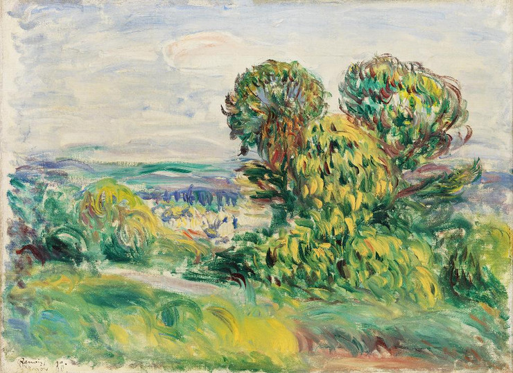 Landscape (1890) By Pierre-Auguste Renoir (PRT_5630) - Canvas Art Print - 34in X 25in