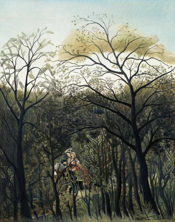 Rendezvous In The Forest (1889) By Henri Rousseau (PRT_5657) - Canvas Art Print - 19in X 24in