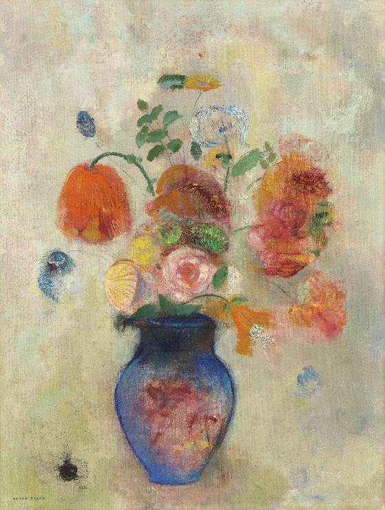 Large Vase With Flowers (1912) By Odilon Redon (PRT_5715) - Canvas Art Print - 18in X 24in