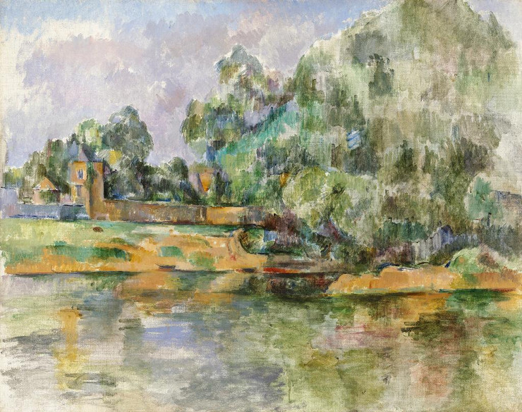 Riverbank (1895) By Paul C√©zanne (PRT_5726) - Canvas Art Print - 23in X 18in