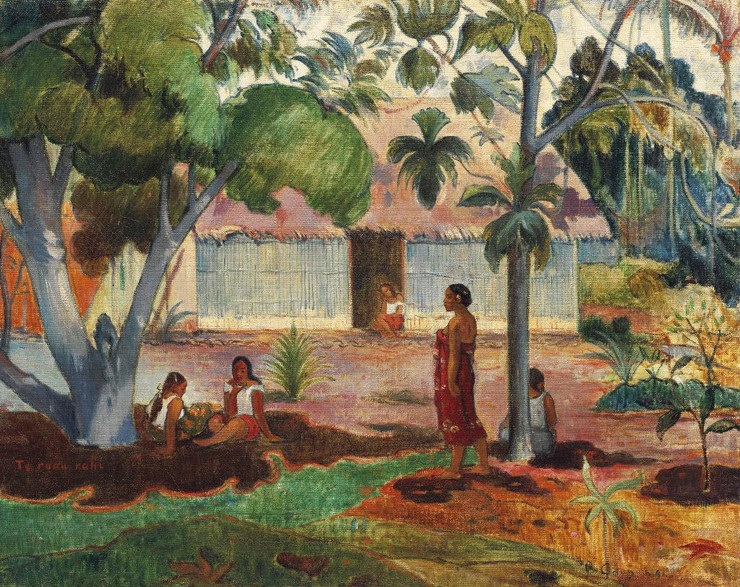 The Large Tree (1891) By Paul Gauguin (PRT_5741) - Canvas Art Print - 22in X 18in